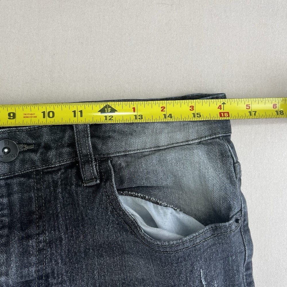Southpole Mens Skinny Moto Jeans Faded Black Distressed Biker Denim 34x30 - Picture 10 of 10